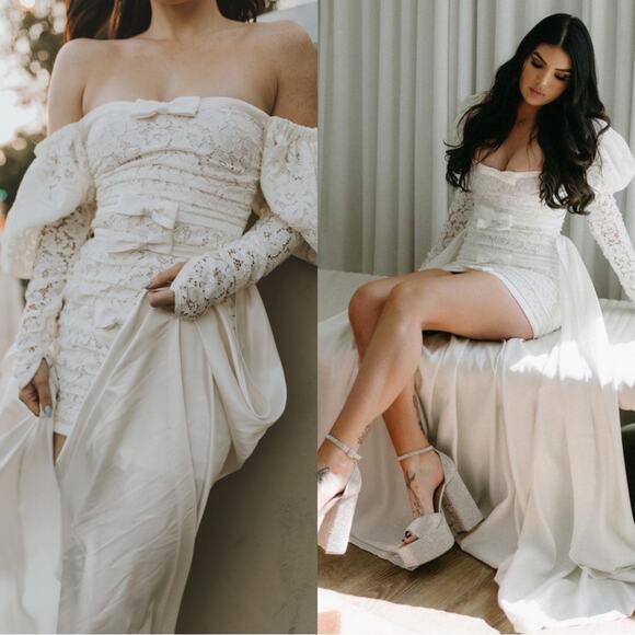 For Love And Lemons White Lace Maxi Dress - Picture 3 of 14